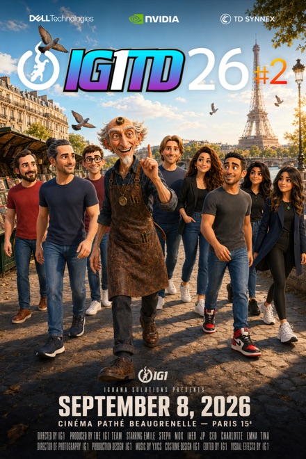 Locandina della Keynote IG1TD26 #2 — Il futuro dell'IA sovrana sul grande schermo, 8 settembre 2026, Cinema Pathé Beaugrenelle, Parigi
