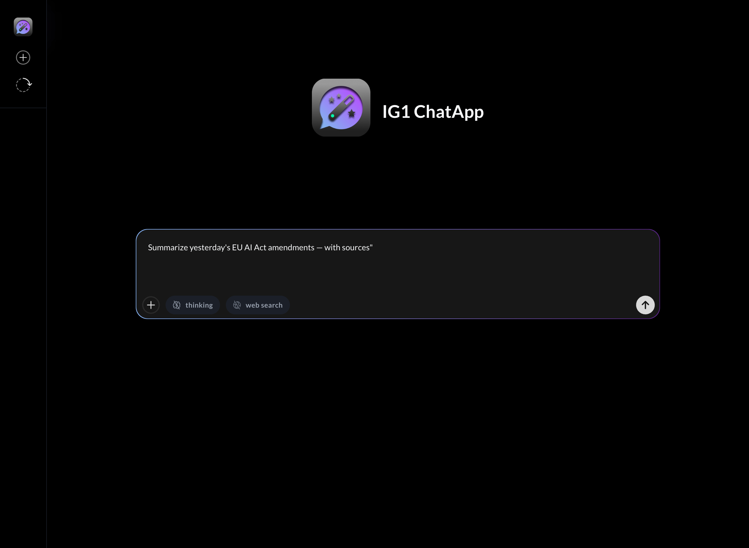 IG1 ChatApp — prompt avec question nécessitant des sources fraîches